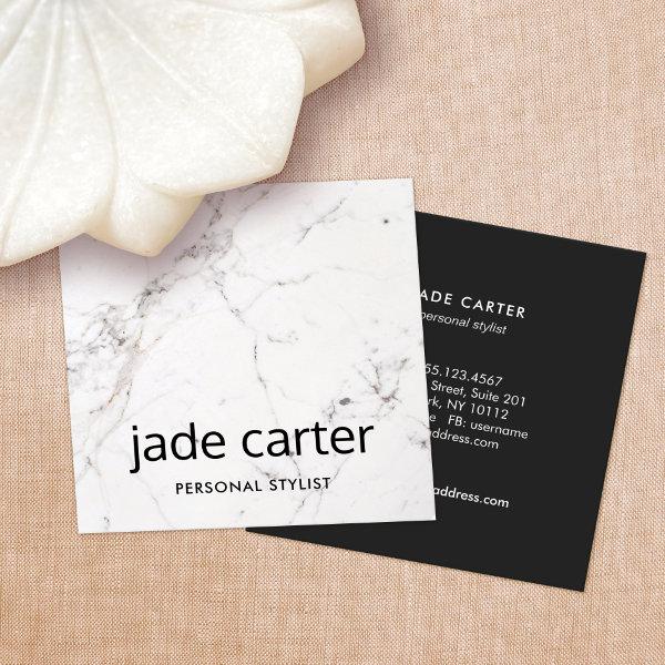 Elegant Modern White Marble Professional Square