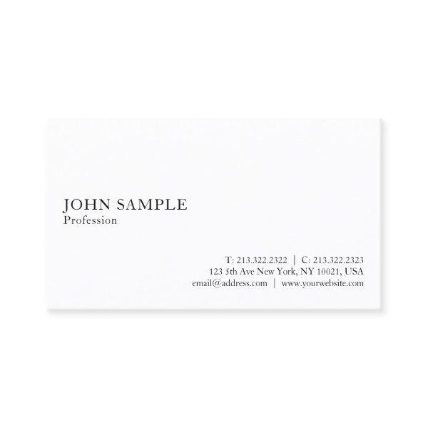 Elegant Modern White Professional Sleek Plain