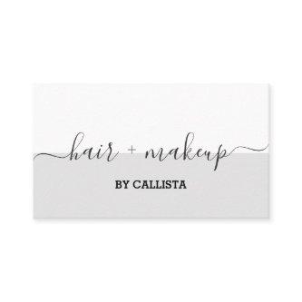 Elegant Monochrome Script Hair Makeup