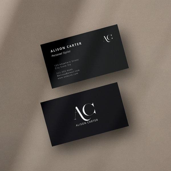 Elegant Monogram Black and White | Modern Minimal