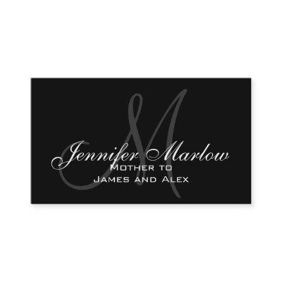 Elegant Monogram Customizable Mommy Calling Card