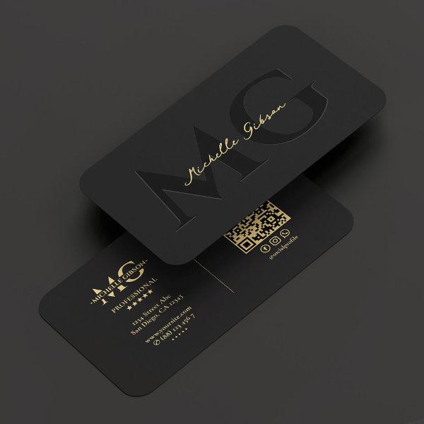 Elegant Monogram Luxury Black Professional