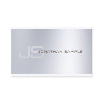 Elegant Monogram Minimalistic Silver Look Plain