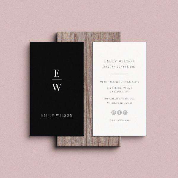 Elegant Monogram Modern Minimalist Professional