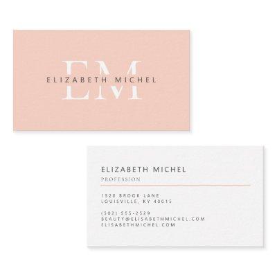 Elegant monogram modern peach professional