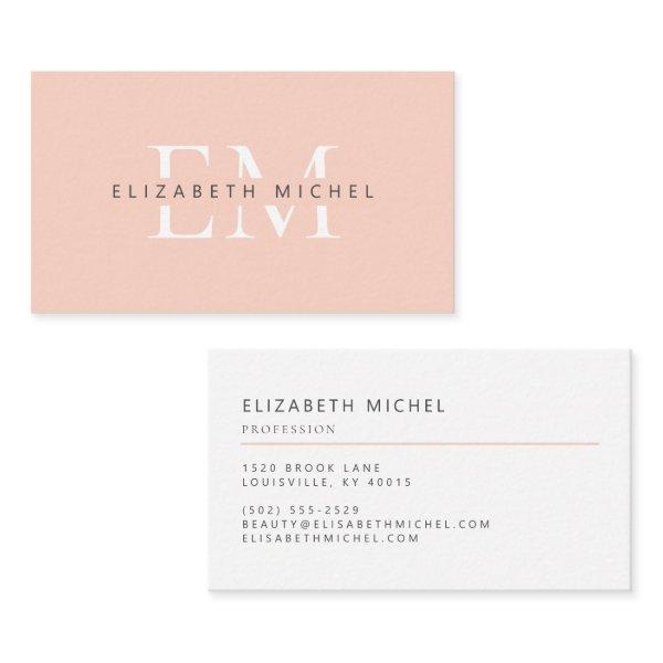 Elegant monogram modern peach professional