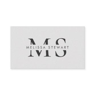 Elegant monogram modern plain gray professional