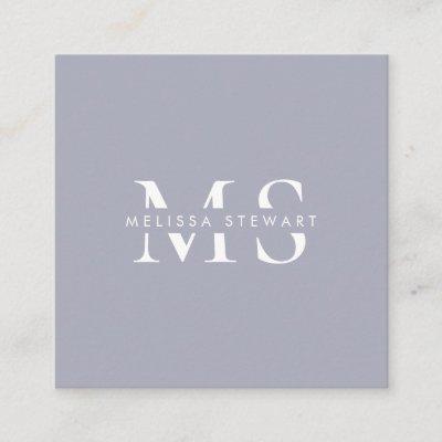 Elegant monogram modern silver gray professional square