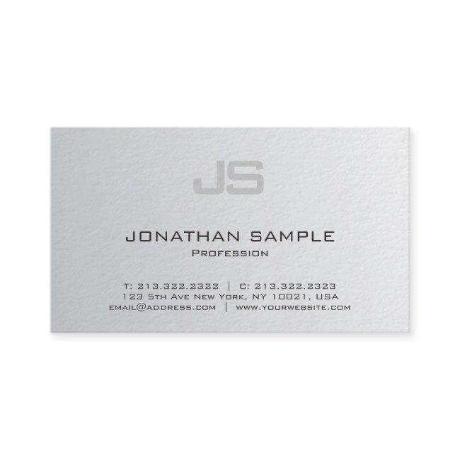 Elegant Monogram Modern Silver Look Design Luxury