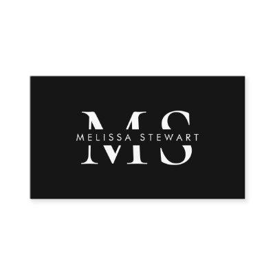 Elegant monogram modern white black professional