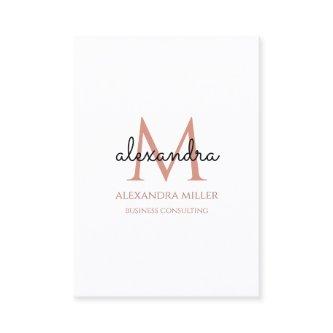 Elegant Monogram Name Blush Pink White Black