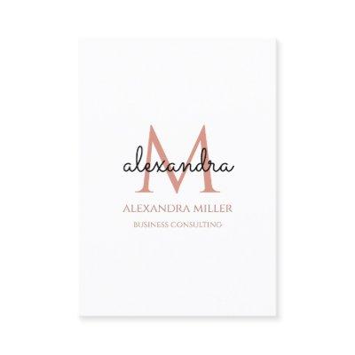 Elegant Monogram Name Blush Pink White Black