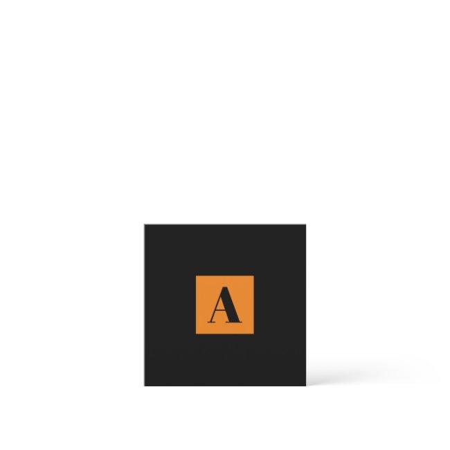 Elegant Monogram Orange Black