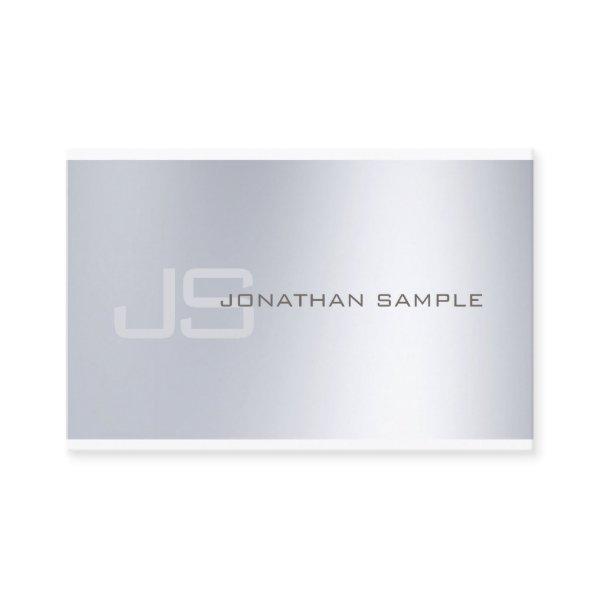 Elegant Monogram Silver Look Minimalist Design