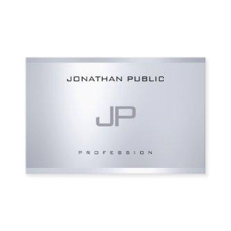 Elegant Monogram Silver Look Sleek Modern Plain