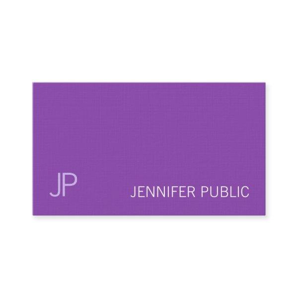 Elegant Monogram Sleek Plain Purple Violet Luxury