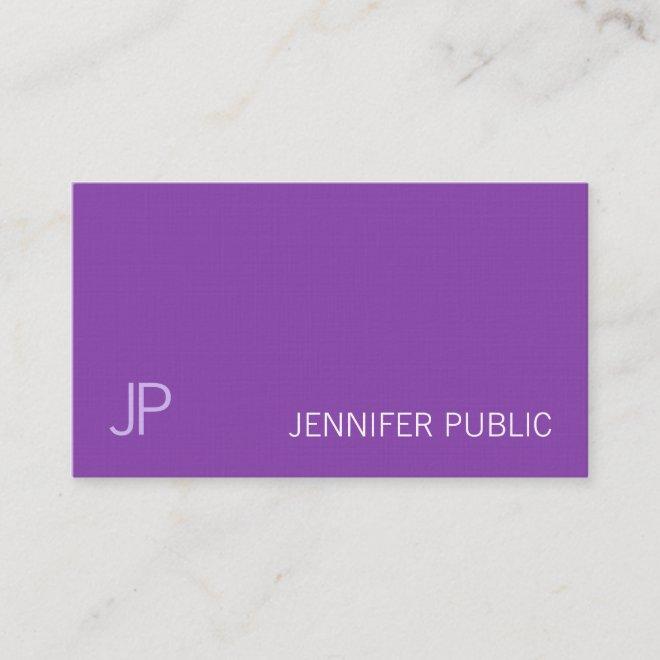 Elegant Monogram Sleek Plain Purple Violet Luxury