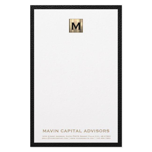 Elegant Monogram Stationery with Contact Details
