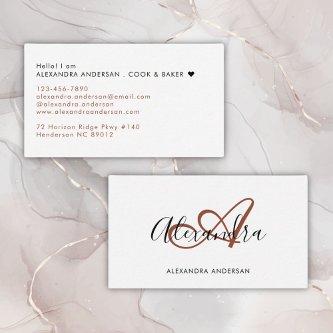 Elegant Monogram Terracotta Orange Script Name