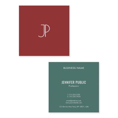 Elegant Monogram Trend Colors Professional Modern Square