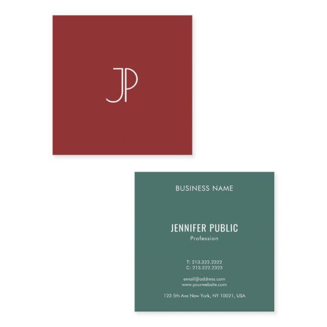 Elegant Monogram Trend Colors Professional Modern Square
