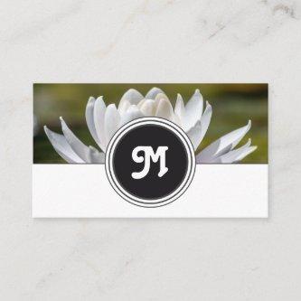 Elegant monogram water lily florist white gray
