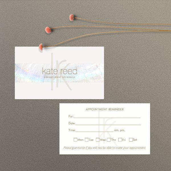 Elegant Monogram White Modern Seashell Appointment