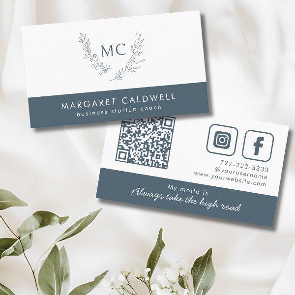 Elegant Monogram Wreath Neutral Slate