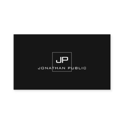 Elegant Monogrammed Modern Black White Template