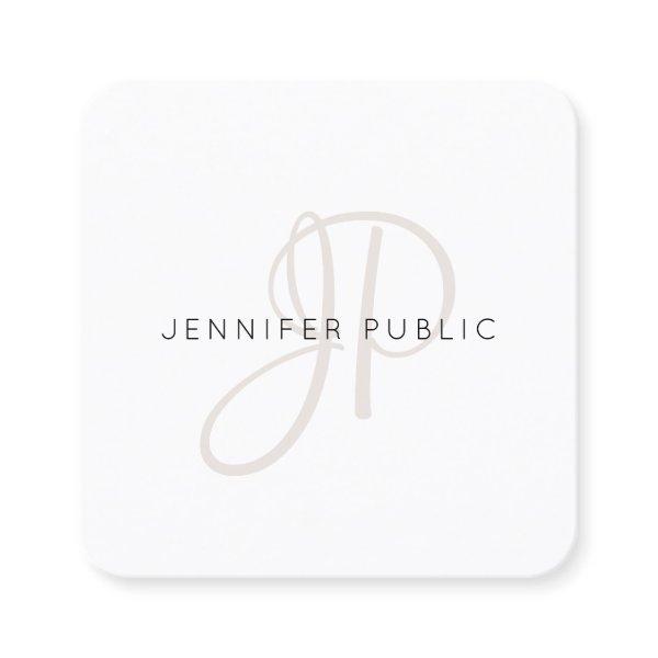 Elegant Monogrammed Modern Design Chic Template Square