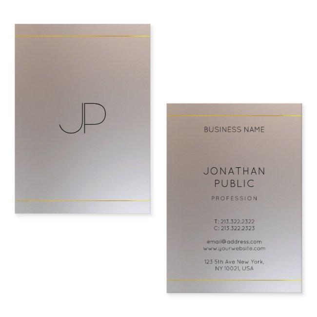 Elegant Monogrammed Modern Gold Silver Look
