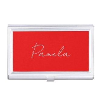 Elegant Name Minimalist Classical Warm Red  Case