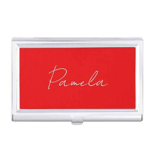 Elegant Name Minimalist Classical Warm Red  Case