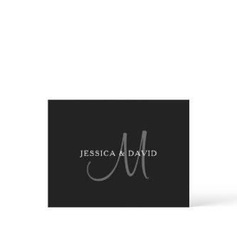 Elegant Name Monogram | Black White & Grey Postcard