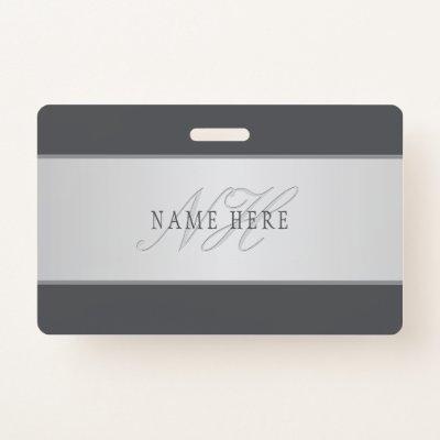 Elegant Name & Monogram Lettering (or other text) Badge