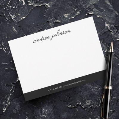 Elegant Name & Text Business Company Professional Note Card