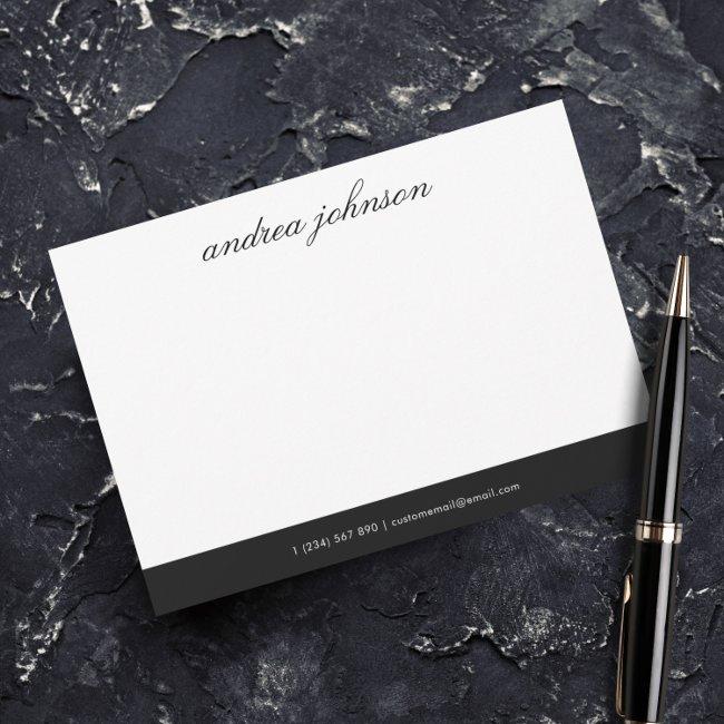 Elegant Name & Text Business Company Professional Note Card
