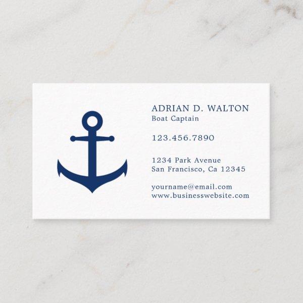 Elegant Navy Blue Anchor Simple Nautical