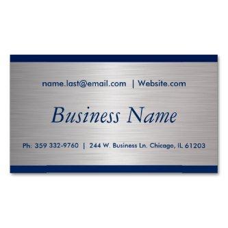 Elegant Navy Blue and Brush Silver Steel Magnetic