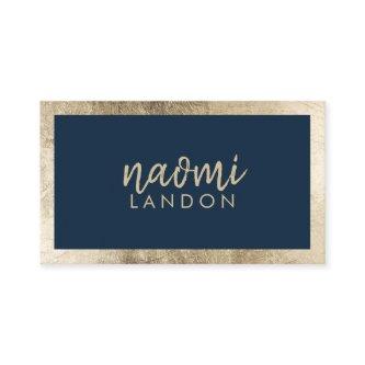 Elegant navy blue and gold chic modern minimalist