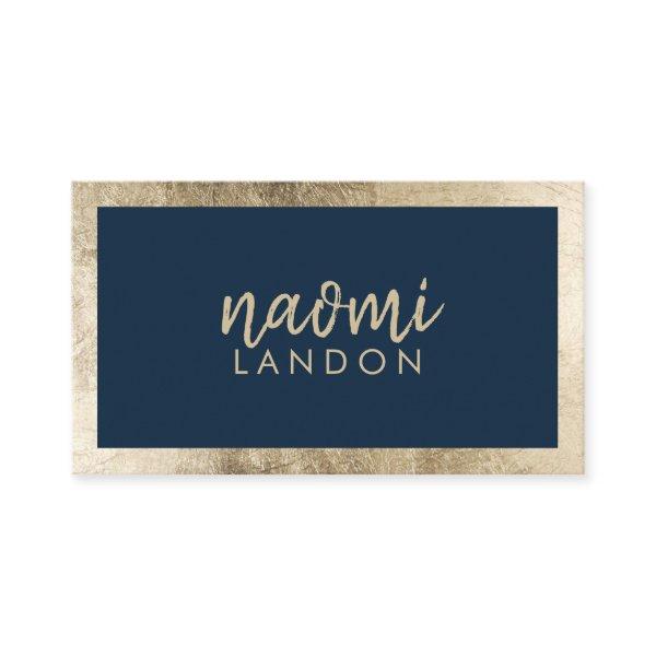 Elegant navy blue and gold chic modern minimalist