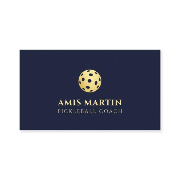 Elegant Navy Blue and gold  Pickleball Coach