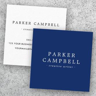 Elegant navy blue and white minimalist square