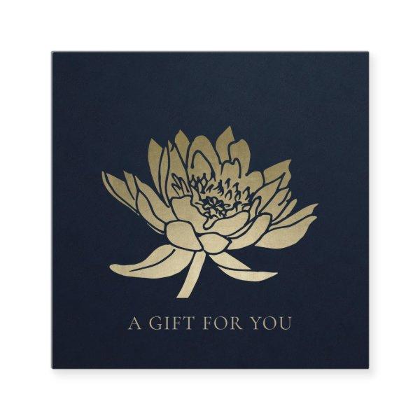 ELEGANT NAVY GOLD LOTUS FLORAL GIFT CERTIFICATE