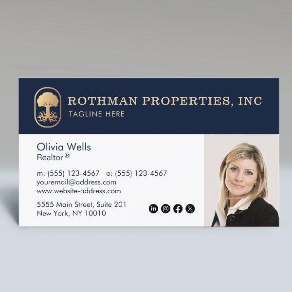 Elegant Navy Real Estate Agent Photo