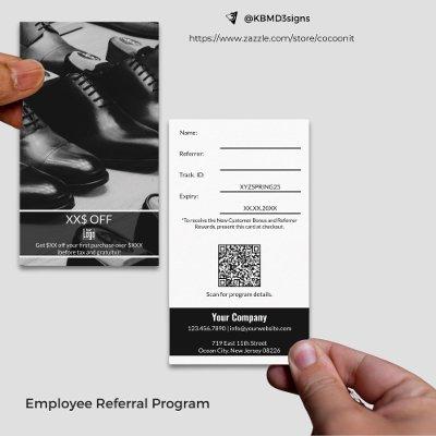 Elegant New Customer Discount Employee Reward Referral Card