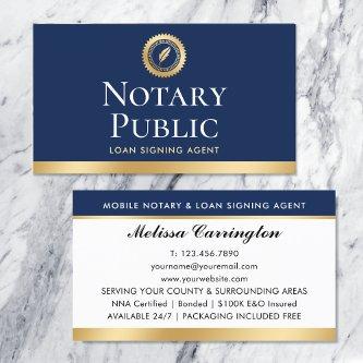 Elegant Notary Loan Signing Agent Gold Navy Blue