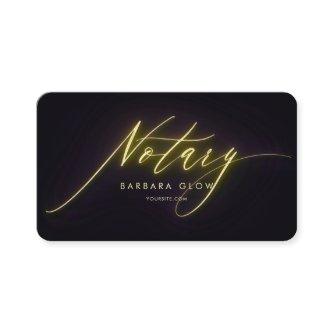 Elegant Notary Public Glowing Neon Gold