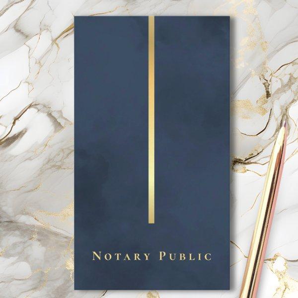 Elegant Notary Public Navy Blue Gold LinkedIn QR
