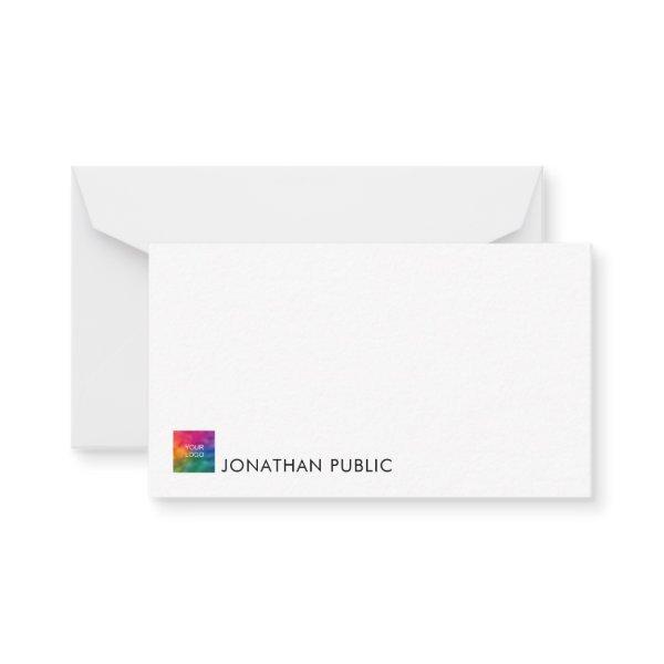 Elegant Note Cards Add Text Logo Here Simple